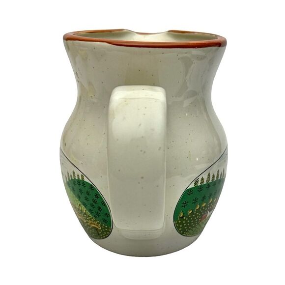 Newcor "Country Village" Stoneware Water Pitcher Vintage Made In Japan 70s 6” - Picture 5 of 6